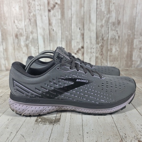 Brooks Shoes - Brooks Ghost 13 Womens 11 Running Shoes Grey Black Lavender 1203381B084
